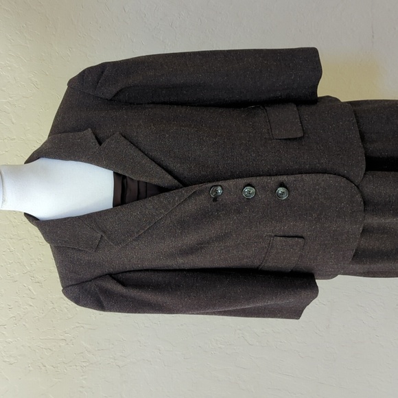 The Limited Dark Brown Satin and Herringbone Tweed Professional Dress Size 12 - Picture 8 of 11